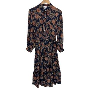 Kate & Lily Semi Sheer Long Sleeve Dress Womens 8 Tiered Boho Prairie Maxi EUC!